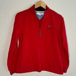 Tommy Hilfiger Golf Providence Red Pullover 1/2 Zip Sporty Preppy Embroidered